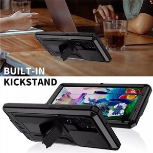 Black Protective Phone Case with Kickstand